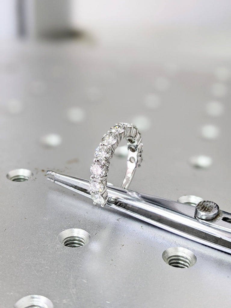 2 Carat 11 Stone Anniversary Ring Band 14K White Gold, Anniversary Gift For Her, anniversary gift, half eternity band