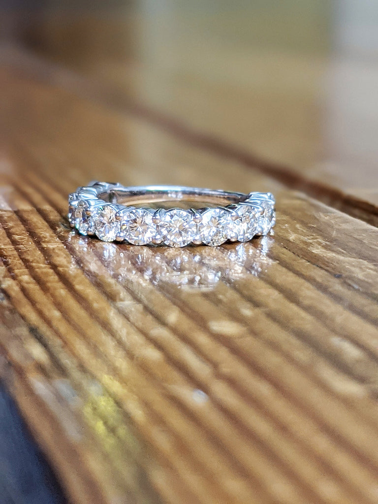 2 Carat 11 Stone Anniversary Ring Band 14K White Gold, Anniversary Gift For Her, anniversary gift, half eternity band