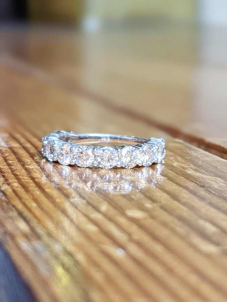 2 Carat 11 Stone Anniversary Ring Band 14K White Gold, Anniversary Gift For Her, anniversary gift, half eternity band