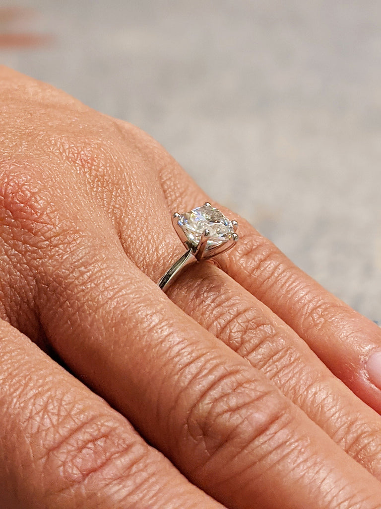 14K Solid Gold Engagement Ring / 2CT Heart Moissanite Diamond Wedding Ring/Moissanite Engagement Ring/Stack Ring/Promise ring/White gold