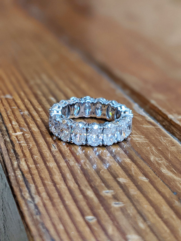 7 ctw Oval Cut Full Eternity Ring Wedding Band, Engagement Ring, Moissanite Anniversary Ring Gift , Bridal Ring, Stacking Band, Gold Ring