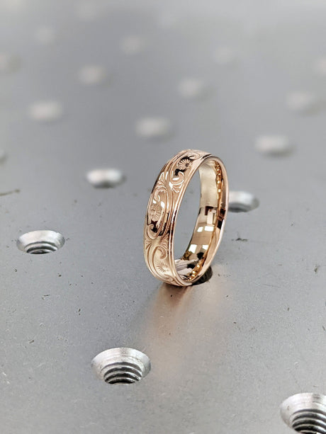 14K 18K Solid Gold Wedding Ring for Men & Women, 5mm Rose Gold