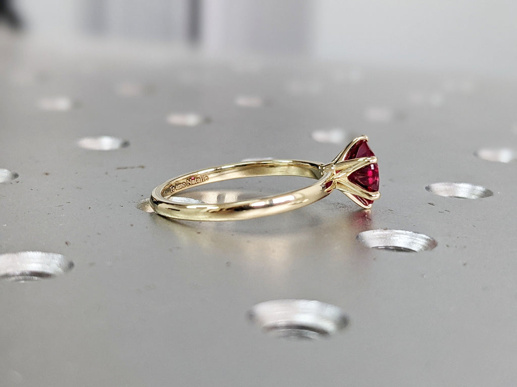 Ruby Ring, Unique Engagement Ring, Solitaire Ring, Round Ruby Ring, Ruby Jewelry, Ruby Solitaire, Gemstone Solitaire, Beautiful Ring, Red