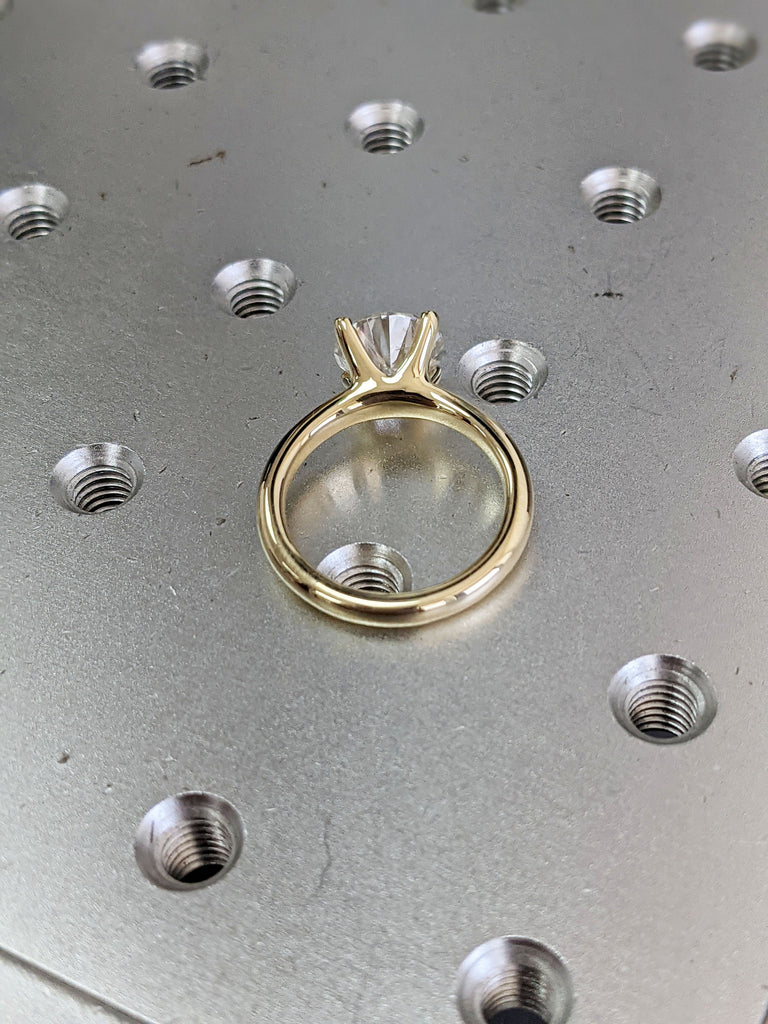 2 CT Moissanite Round Solitaire Engagement Ring, Brilliant Round Moissanite, Sustainably Created Diamond Engagement Ring, Gold Bridal Ring