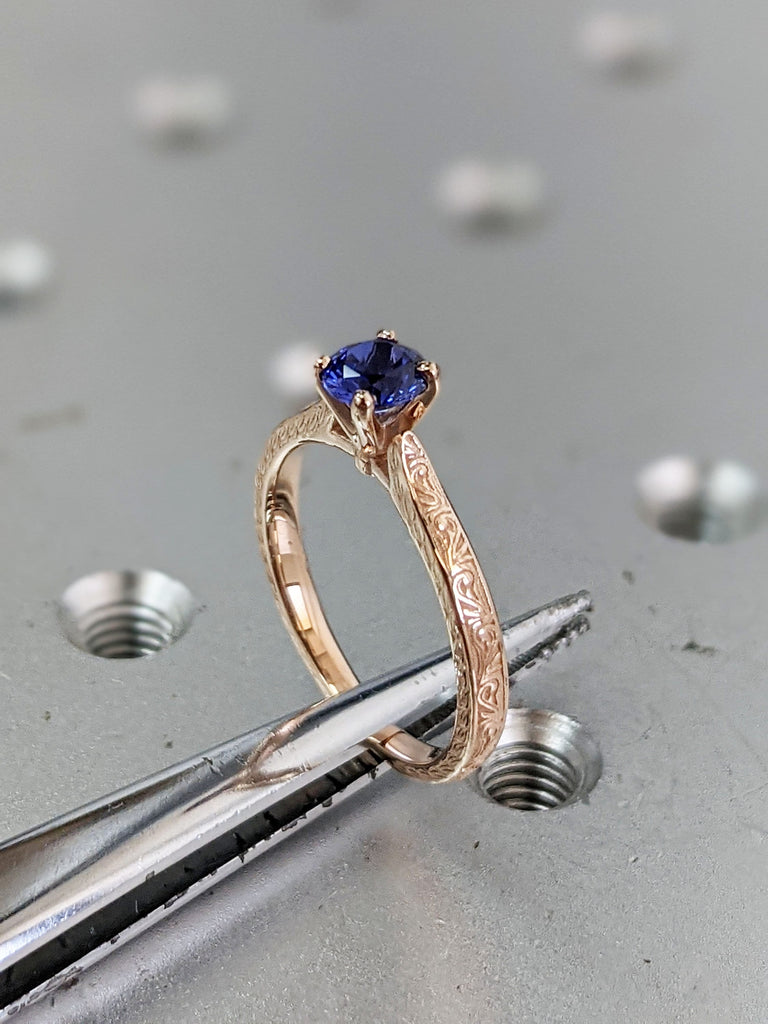 Sapphire ring, engagement ring, unique ring, unique engagement, Sapphire engagement ring, Vintage sapphire engagement, September Birthstone