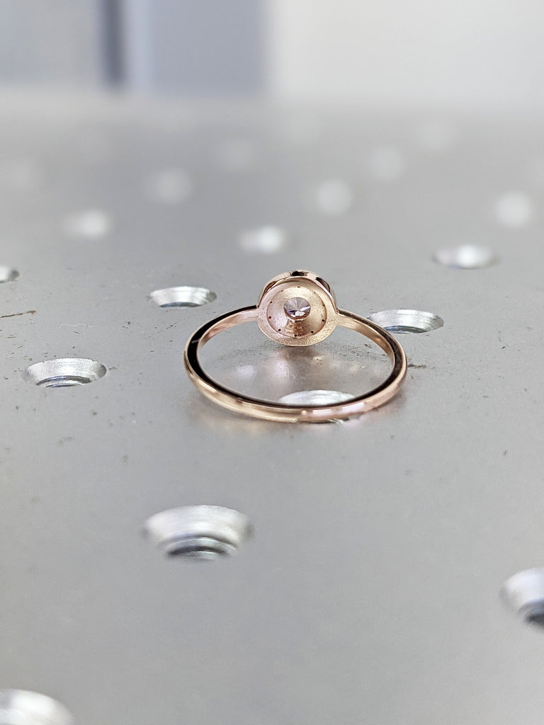 Vintage Morganite engagement ring rose gold ring, diamond halo ring women, art deco ring, unique anniversary ring , bridal ring