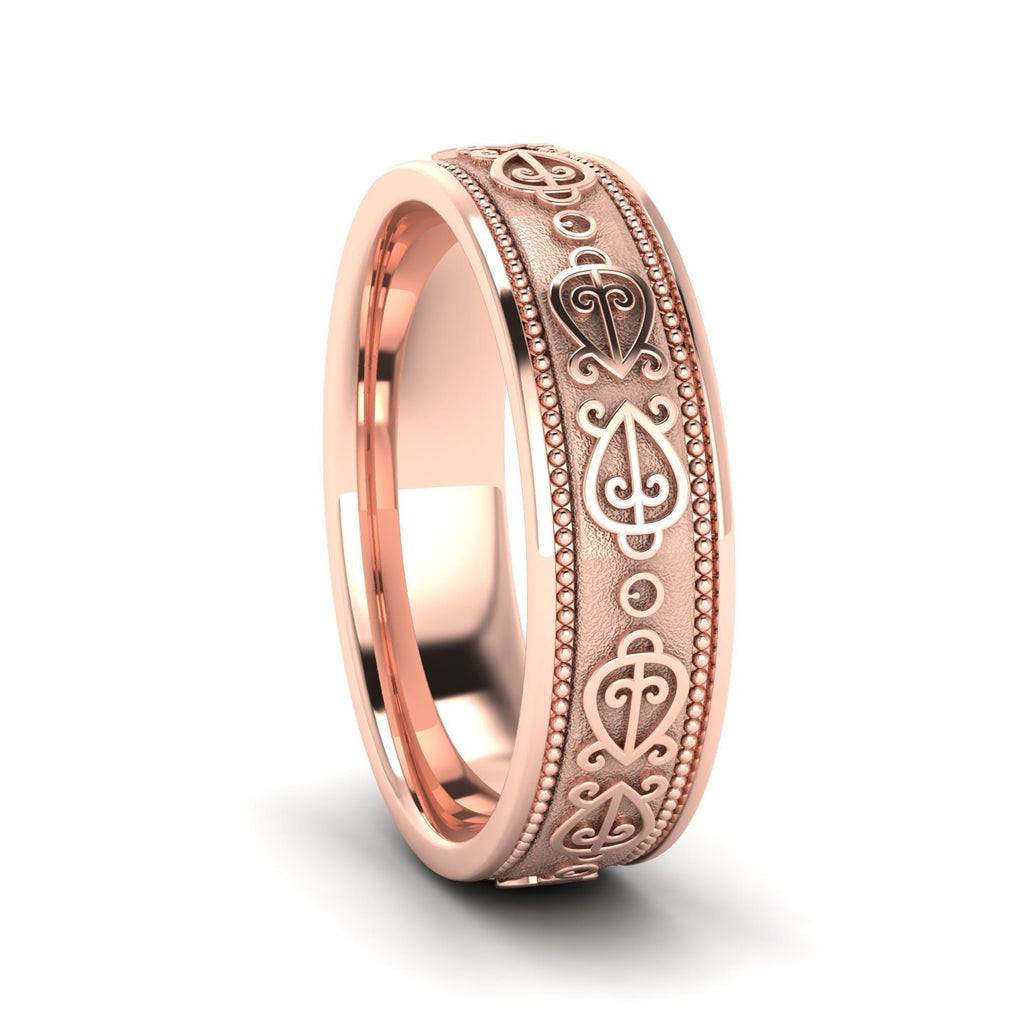 African Love Knot Ring | Wide Celtic Ring | Odo Nnyew Fie Kwan Ring | Gold Celtic Love Know Wedding Ring | Irish Ring | Wide Ring