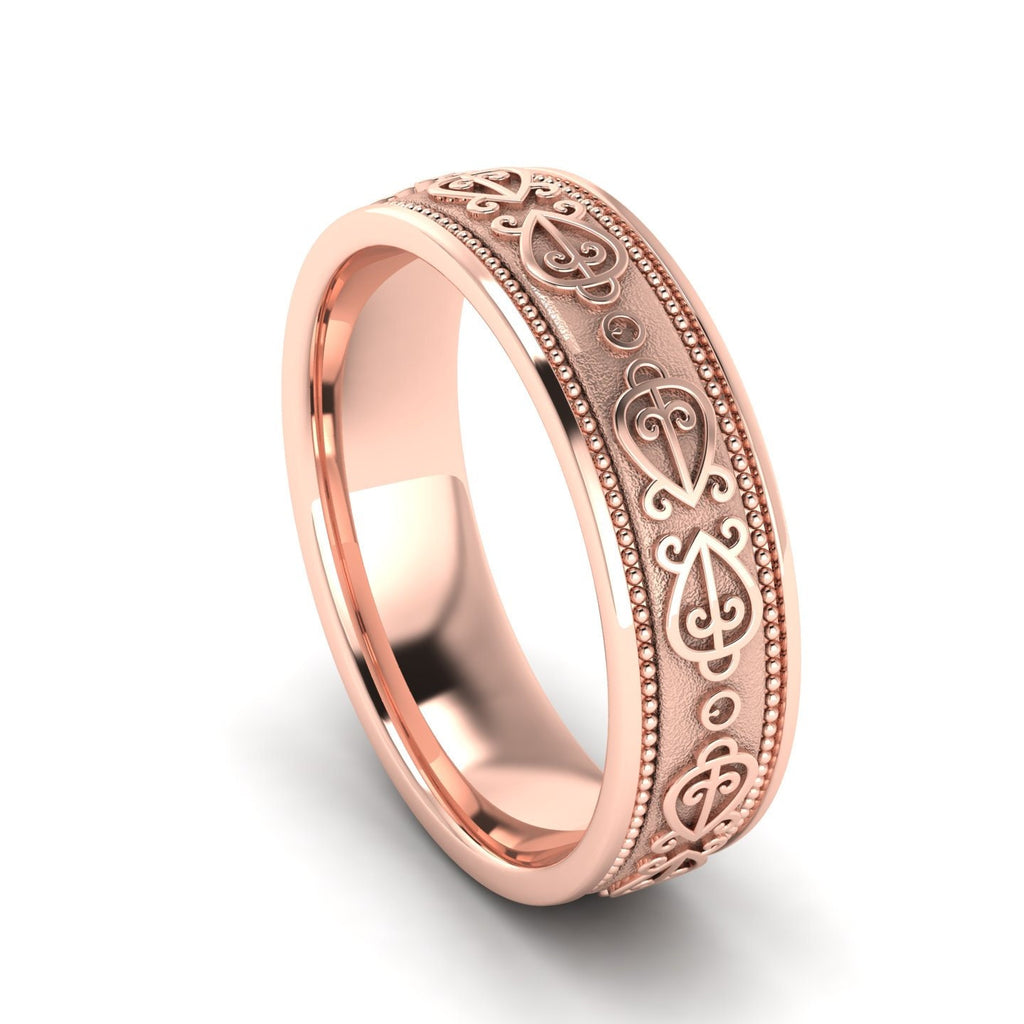 African Love Knot Ring | Wide Celtic Ring | Odo Nnyew Fie Kwan Ring | Gold Celtic Love Know Wedding Ring | Irish Ring | Wide Ring