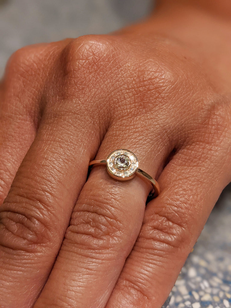 Vintage Morganite engagement ring rose gold ring, diamond halo ring women, art deco ring, unique anniversary ring , bridal ring