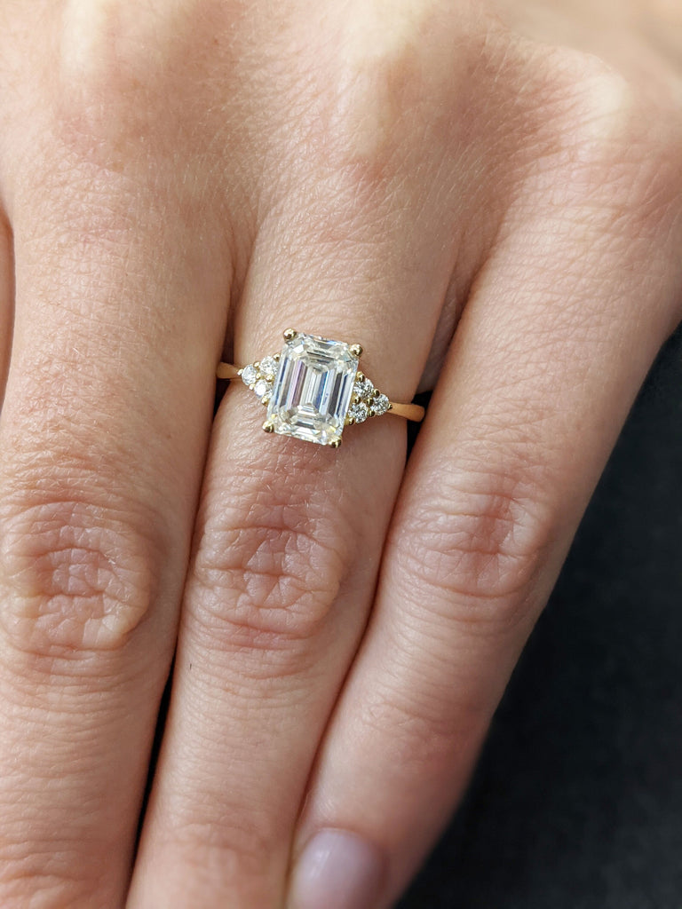 Emerald Cut Moissanite Engagement Ring, Emerald Cut Engagement Ring, Emerald Cut Solitaire, 1ct/2ct Emerald Cut, Solitaire Engagement Ring