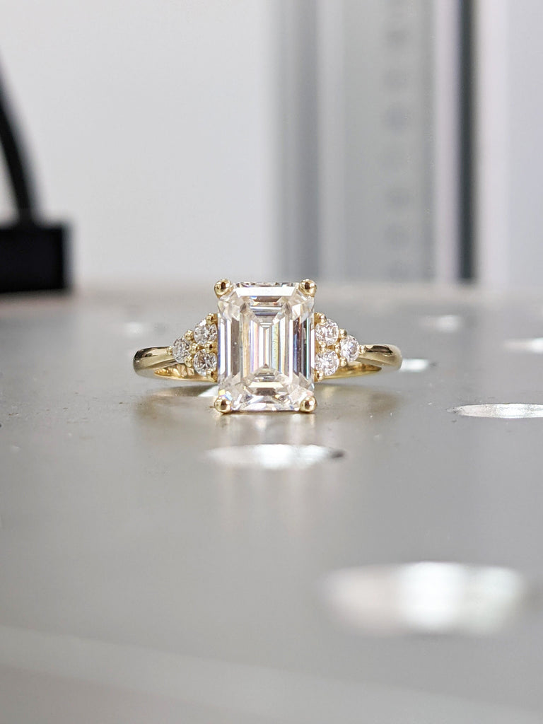 Emerald Cut Moissanite Engagement Ring, Emerald Cut Engagement Ring, Emerald Cut Solitaire, 1ct/2ct Emerald Cut, Solitaire Engagement Ring