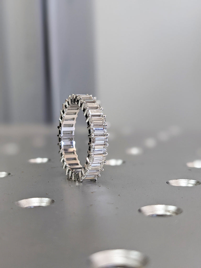 Emerald Cut Eternity Band, Emerald Eternity Ring, 3.15 ctw, 14k White Gold Eternity Ring, Emerald Cut Wedding Band, Eternity Engagement Ring