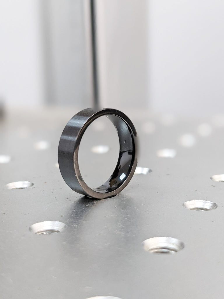 Black Zirconium Ring Traditional Style Band Made / Flat Black Zirconium Ring / 6mm Simple Ring For Him