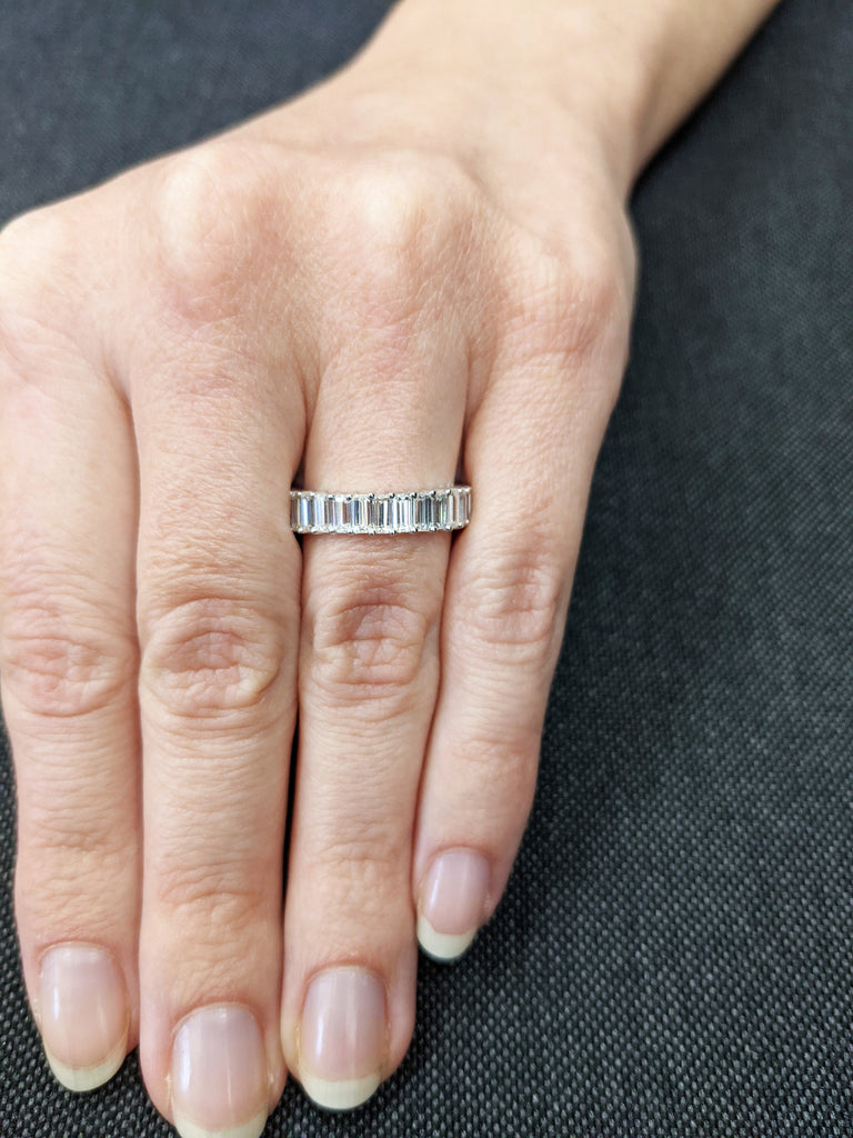 Emerald Cut Eternity Band, Emerald Eternity Ring, 3.15 ctw, 14k White Gold Eternity Ring, Emerald Cut Wedding Band, Eternity Engagement Ring