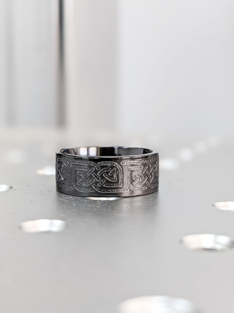 Celtic knot ring Infinity knot Love knot ring Celtic ring Black Zirconium ring Celtic jewelry Love Knot Ring