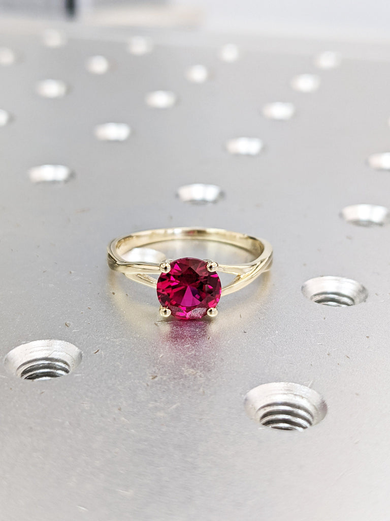 14k Gold Ruby Engagement Ring, Twisted Ruby Ring, Unique Ruby Ring, Nature Inspired Ruby Engagement Ring, 1ct Ruby Ring