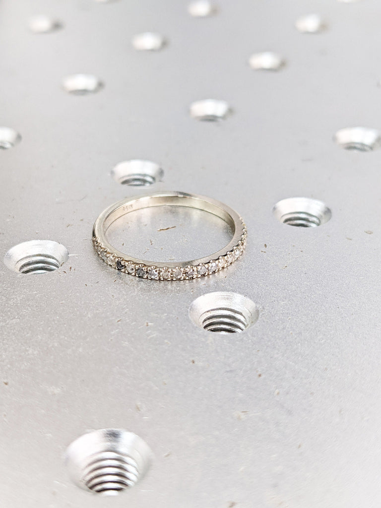 salt and peper Diamond Eternity Ring, Half Eternity Diamond Ring, Half Around Diamond Wedding Band, Stackable Diamond Ring, ring guard