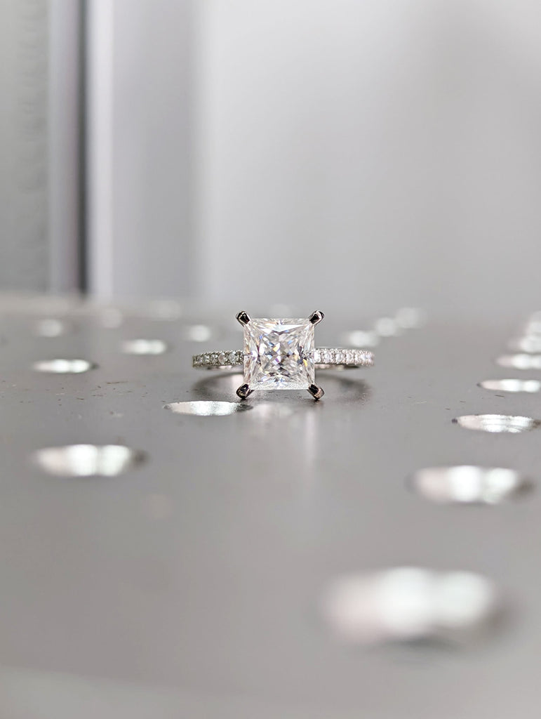 Unique Engagement Ring Princess Cut Lab Diamond Ring, Square Engagement Ring, Princess Square Engagement Ring, Princess Cut 1.5ct