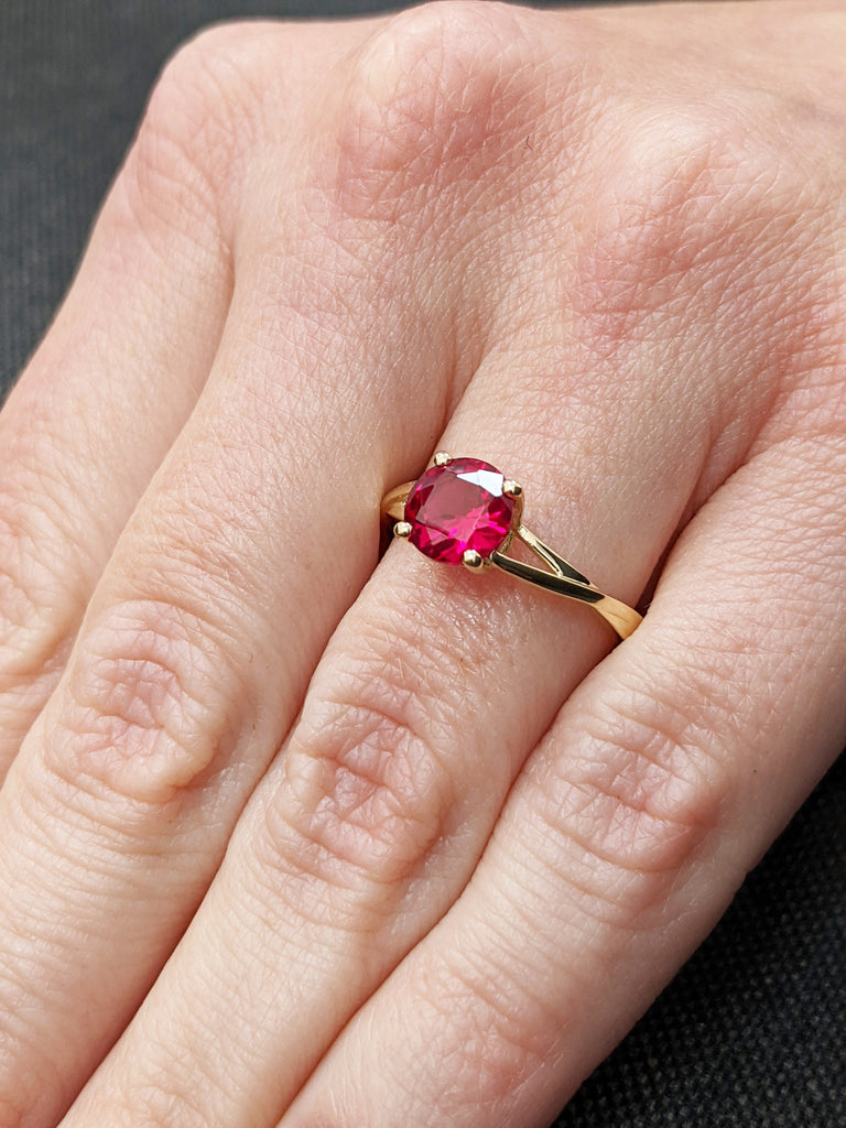 14k Gold Ruby Engagement Ring, Twisted Ruby Ring, Unique Ruby Ring, Nature Inspired Ruby Engagement Ring, 1ct Ruby Ring