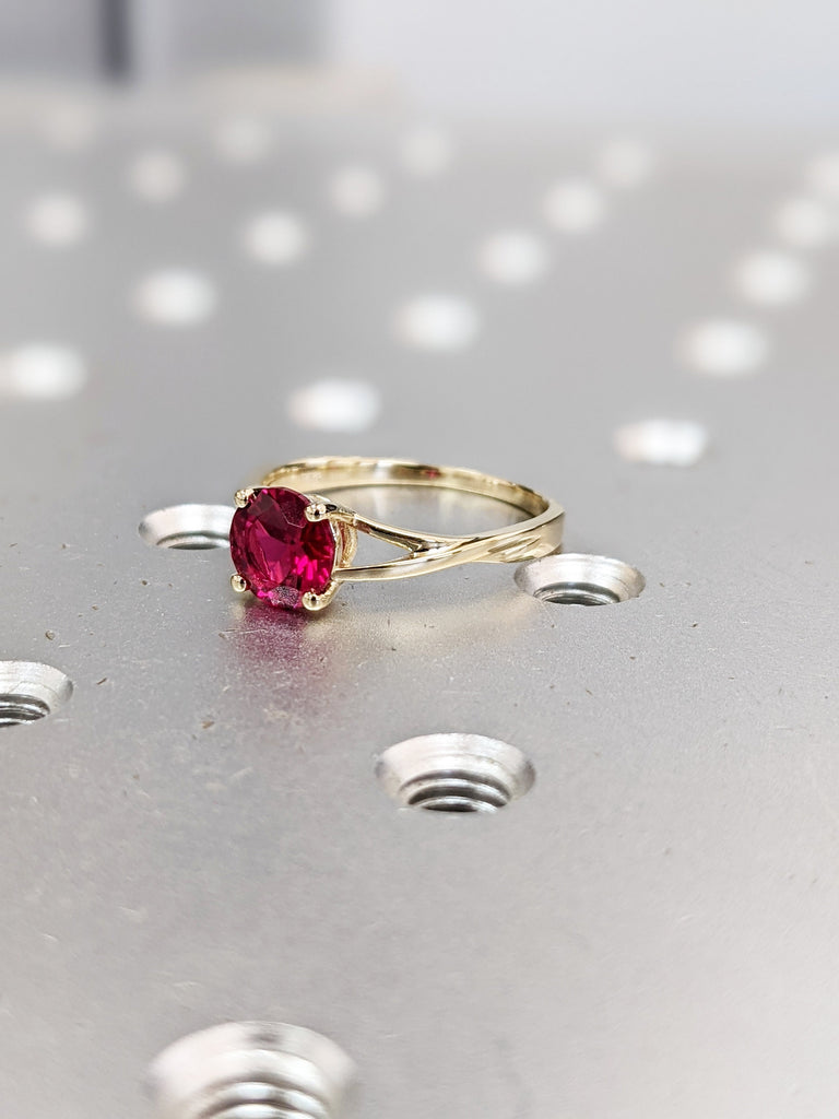 14k Gold Ruby Engagement Ring, Twisted Ruby Ring, Unique Ruby Ring, Nature Inspired Ruby Engagement Ring, 1ct Ruby Ring