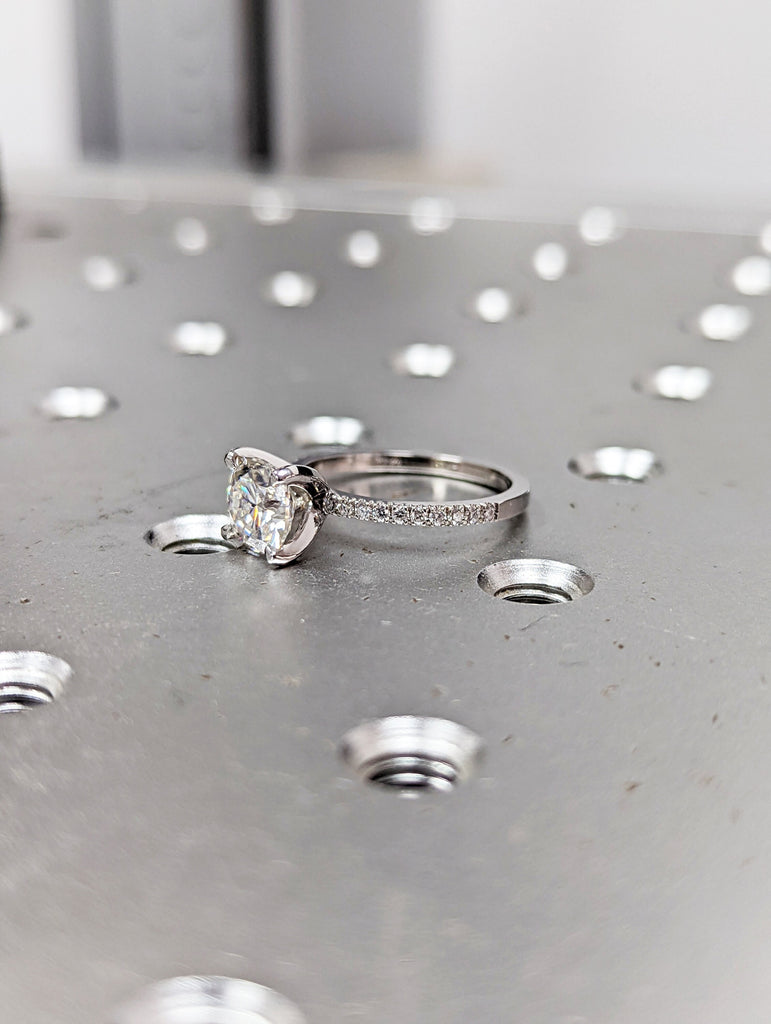 14K Solid Gold Engagement Ring /1.5CT Cushion Moissanite Diamond Wedding Ring/Moissanite Engagement Ring/Stack Ring/Promise ring/Rose gold