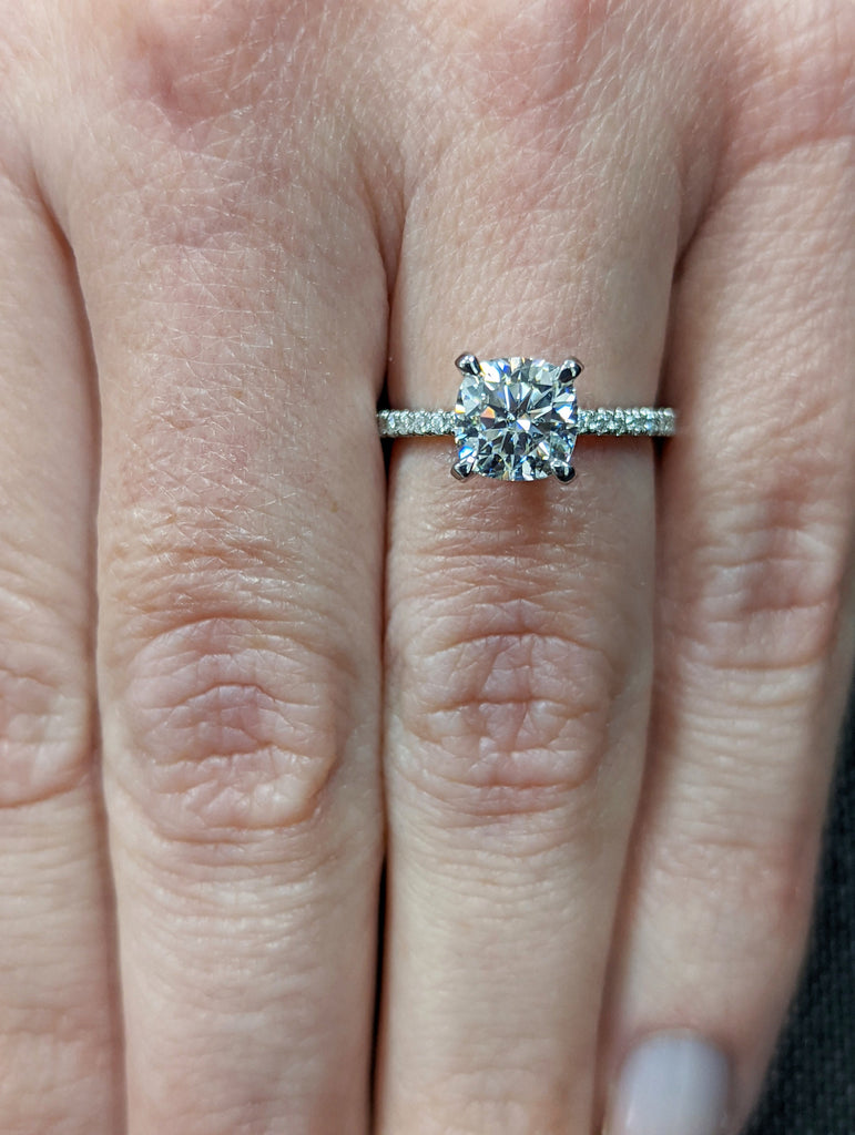 14K Solid Gold Engagement Ring /1.5CT Cushion Moissanite Diamond Wedding Ring/Moissanite Engagement Ring/Stack Ring/Promise ring/Rose gold