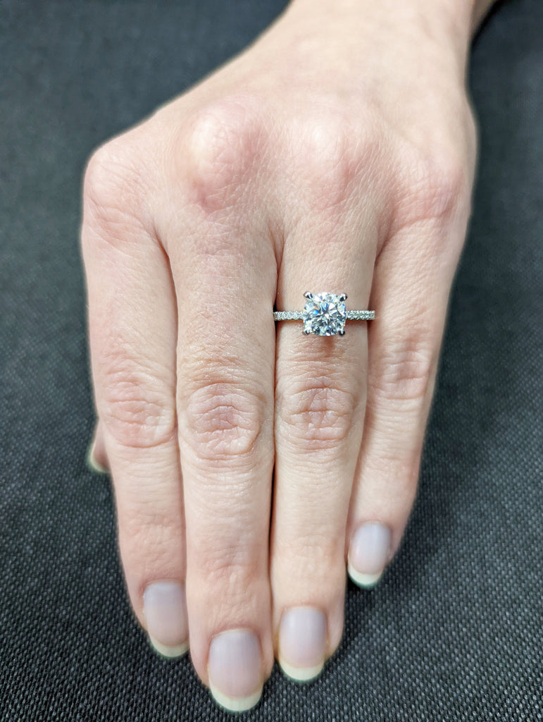 14K Solid Gold Engagement Ring /1.5CT Cushion Moissanite Diamond Wedding Ring/Moissanite Engagement Ring/Stack Ring/Promise ring/Rose gold