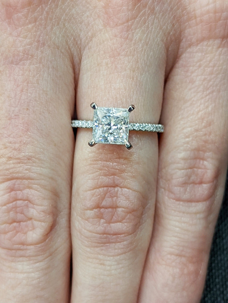 Unique Engagement Ring Princess Cut Lab Diamond Ring, Square Engagement Ring, Princess Square Engagement Ring, Princess Cut 1.5ct
