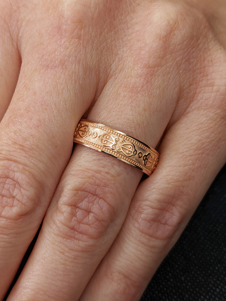 African Love Knot Ring | Wide Celtic Ring | Odo Nnyew Fie Kwan Ring | Gold Celtic Love Knot Wedding Ring | Irish Ring | Wide Ring