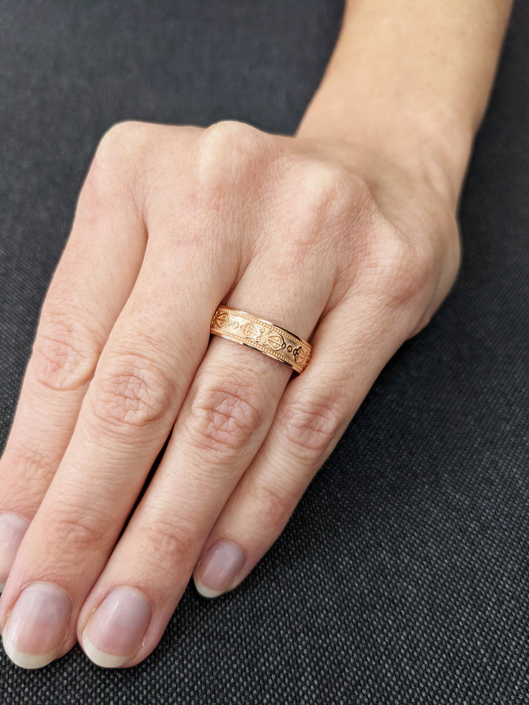 African Love Knot Ring | Wide Celtic Ring | Gold Celtic Love Knot Wedding Ring | Wide Ring | Art Deco Style mens wedding band in gold