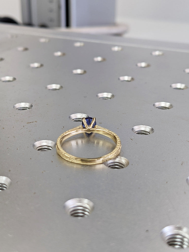 Blue Sapphire Engagement Ring, Vintage Inspired Sapphire Ring, Rose/Yellow/White Gold Round Sapphire Ring, Sapphire Ring