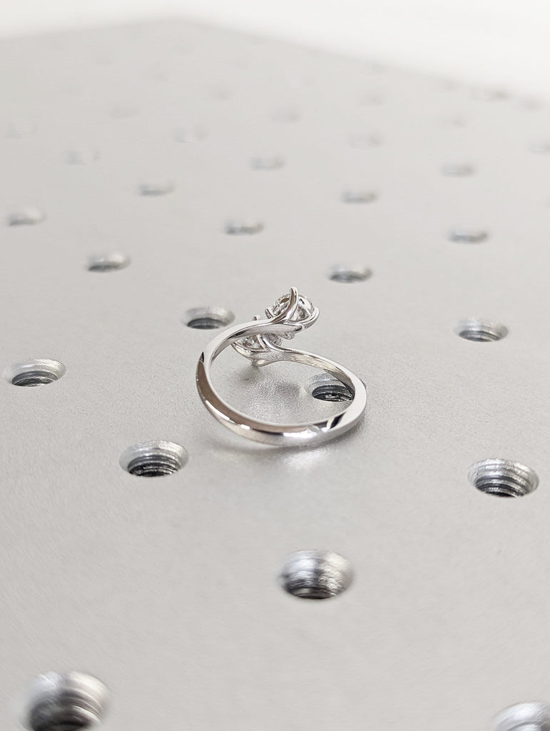 Double Stone Engagement Ring, 1 ct. Toi Et Moi Ring, Round Brilliant Cut Moissanite Two Stone Open Ring, Engagement Toi Et Moi Ring