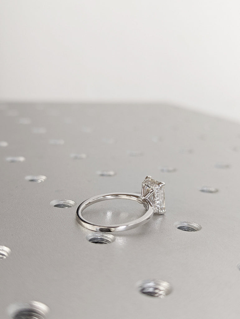 2.5Ct Radiant Cut Wedding Ring in White Gold , Crushed Ice Radiant Bridal Ring, Moissanite Radiant Cut Bridal Ring, Moissanite bridal Ring.