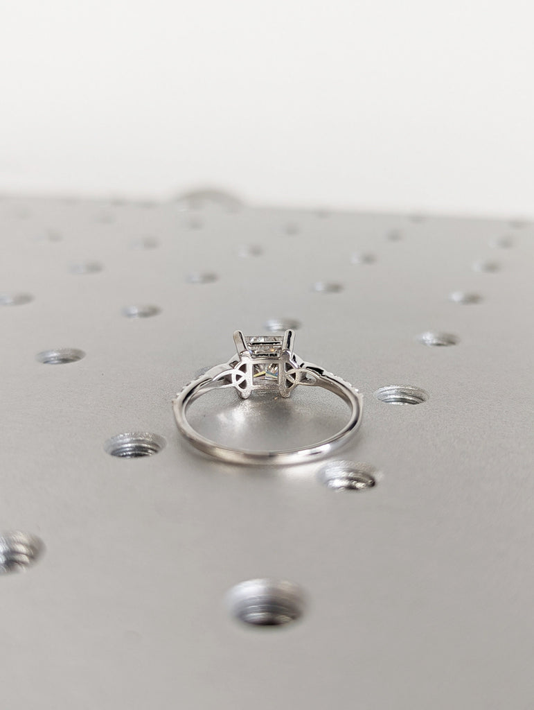 Celtic Cathedral Ring Gold Moissanite Diamond Celtic Engagement Ring Trinity Knot Ring Irish Ring Triquetra Ring Moissanite Ring