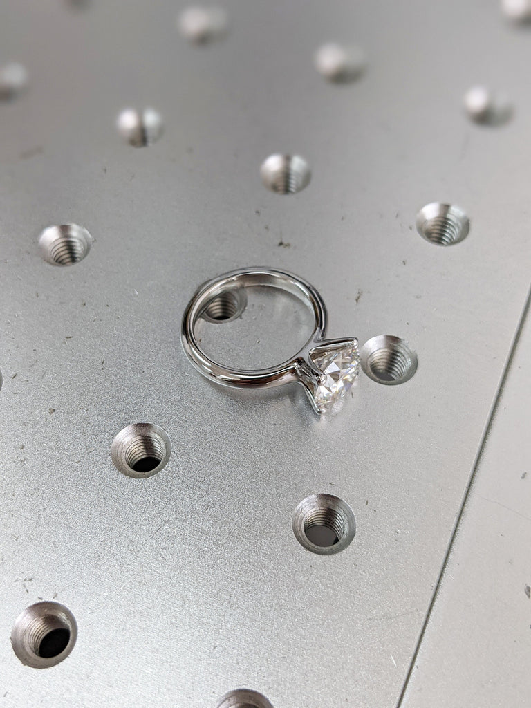 2.5 Carat Solitaire Engagement Ring Round Brilliant Cut Moissanite Set in 14K Solid White Gold Available Yellow and Rose Gold