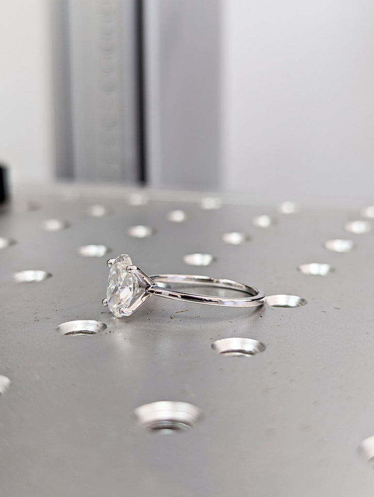 2 Carat Oval Cut Solitaire Engagement Ring, Oval Cut Engagement Ring, Oval Cut Ring, 2 Ct Solid 14k Moissanite Engagement Ring