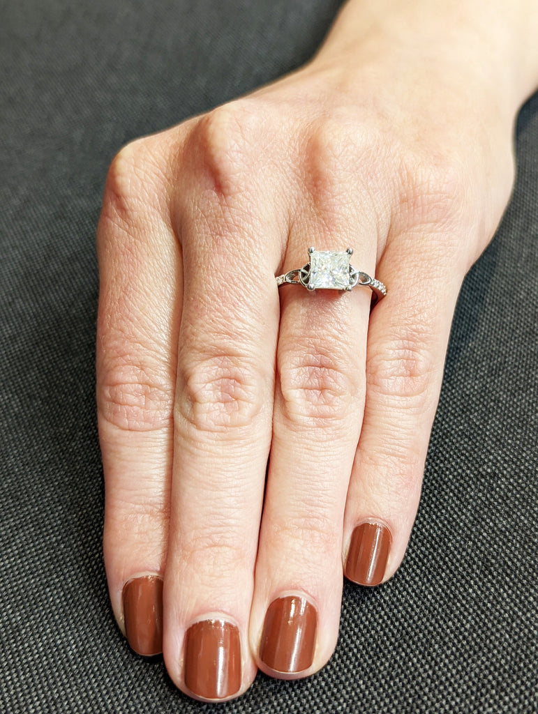 Celtic Cathedral Ring Gold Moissanite Diamond Celtic Engagement Ring Trinity Knot Ring Irish Ring Triquetra Ring Moissanite Ring