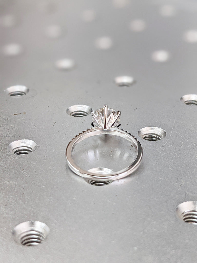 14K Solid Gold Rings/ 1.5CT Round Moissanite Engagement Ring/ Stacking Rings/ Promise Ring/ Moissanite Ring/ White Gold Ring For Women