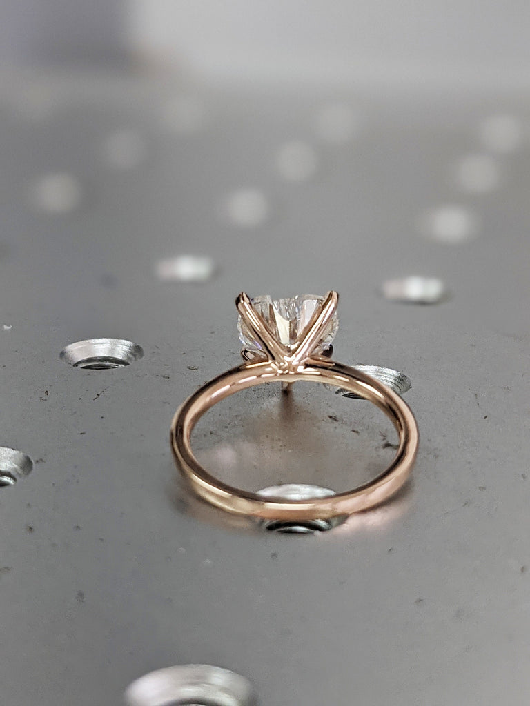 14K Solid Gold Engagement Ring /2.5CT Heart Moissanite Diamond Wedding Ring/Moissanite Engagement Ring/Stack Ring/Promise ring/Rose gold