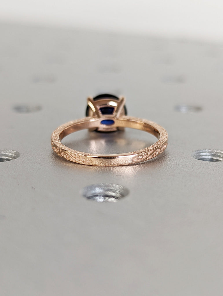 Sapphire Engagement Ring, Ring For Her Gold, Rose Gold Boho Ring, Personalized Ring For Women, Leaf Engagement Ring Rose Gold