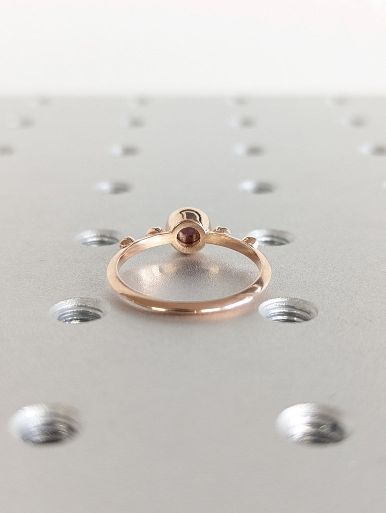 Salt and Pepper Rose Cut Bezel Solitaire Ring Vintage Brown Salt And Pepper Diamond Engagement Ring Dainty Promise Ring Solitaire Bezel Ring