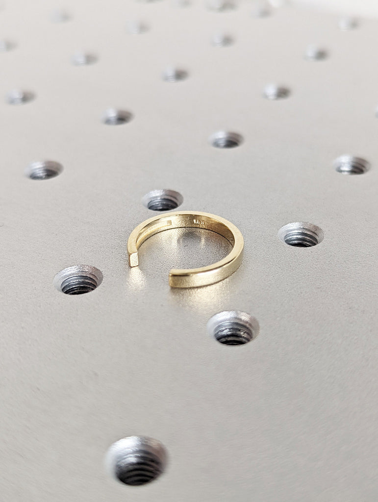 Open wedding band, Simple plain ring, Solid gold band, Platinum knuckle ring, Rose gold ring