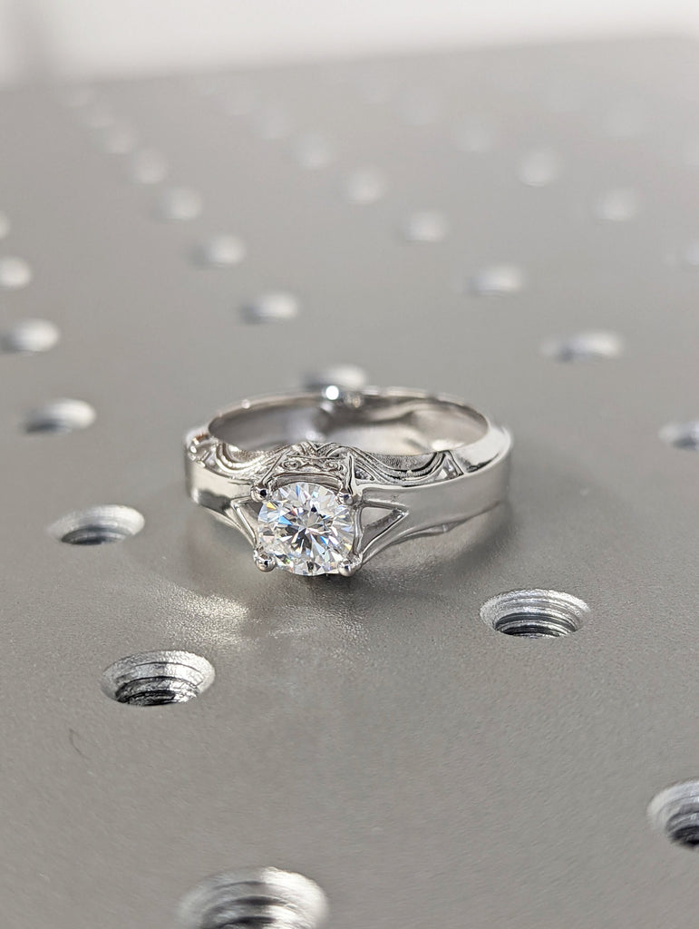 Luxury Moissanite Ring for Men 1ct D Color Brilliant Moissanite Ring, Men's Ring, 14K Gold Engagement ring for Men Men‘s bands