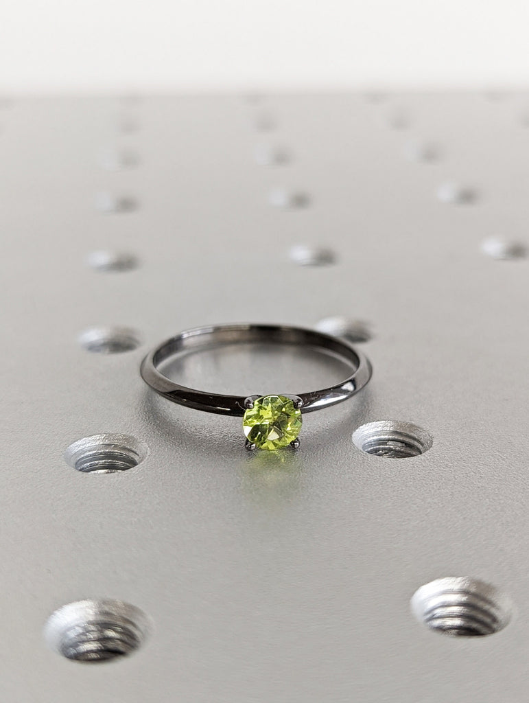 14k Solid Gold Peridot Ring, Round Peridot, Prong Setting, August Birthstone, Birthstone Jewelry, Green Peridot Gemstone