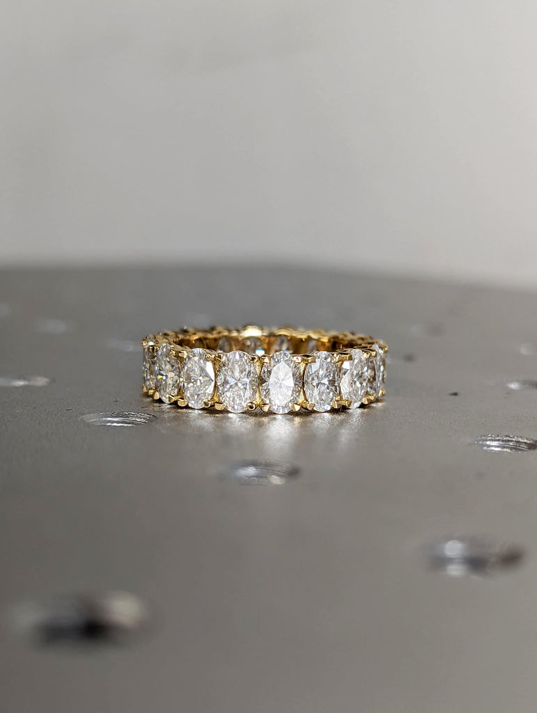 7 ctw Oval Cut Full Eternity Ring Wedding Band, Engagement Ring, Moissanite Anniversary Ring Gift , Bridal Ring, Stacking Band, Gold Ring