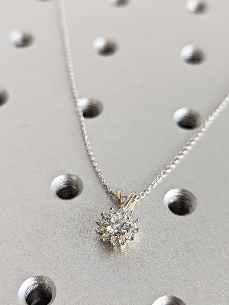 14k Gold Delicate Moissanite Necklace, Solitaire Necklace 0.5 Carat, 0.5ct Solitaire Necklace, Dainty Necklace, Necklace Gift