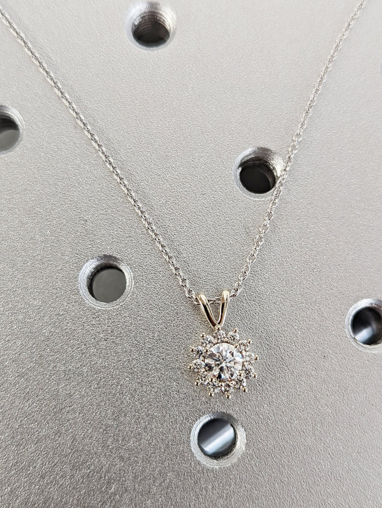 14k Gold Delicate Moissanite Diamond Necklace, Solitaire Necklace 0.5 Carat, 0.5ct Solitaire Necklace, Dainty Necklace, Necklace Gift