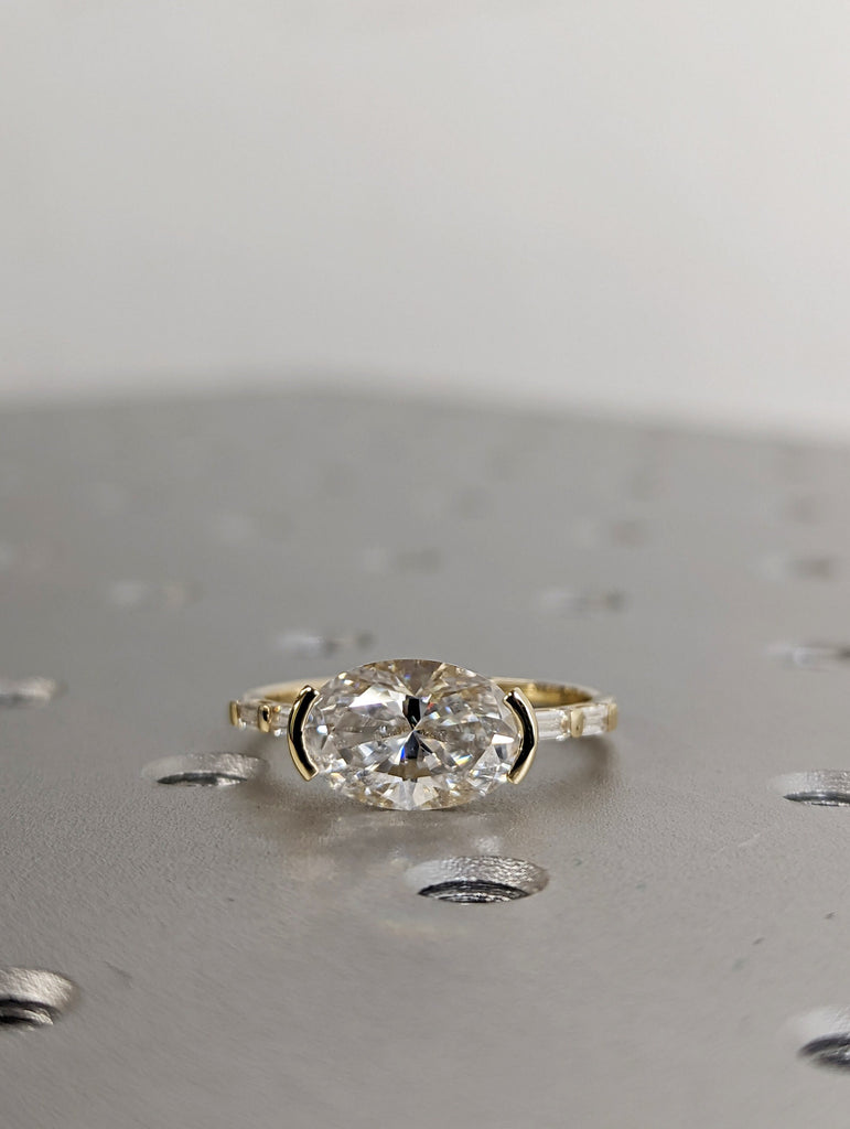 Oval Engagement Ring, 3Ct Crushed ice Oval cut 12*8mm Moissanite engagement ring, diamond hidden halo ring