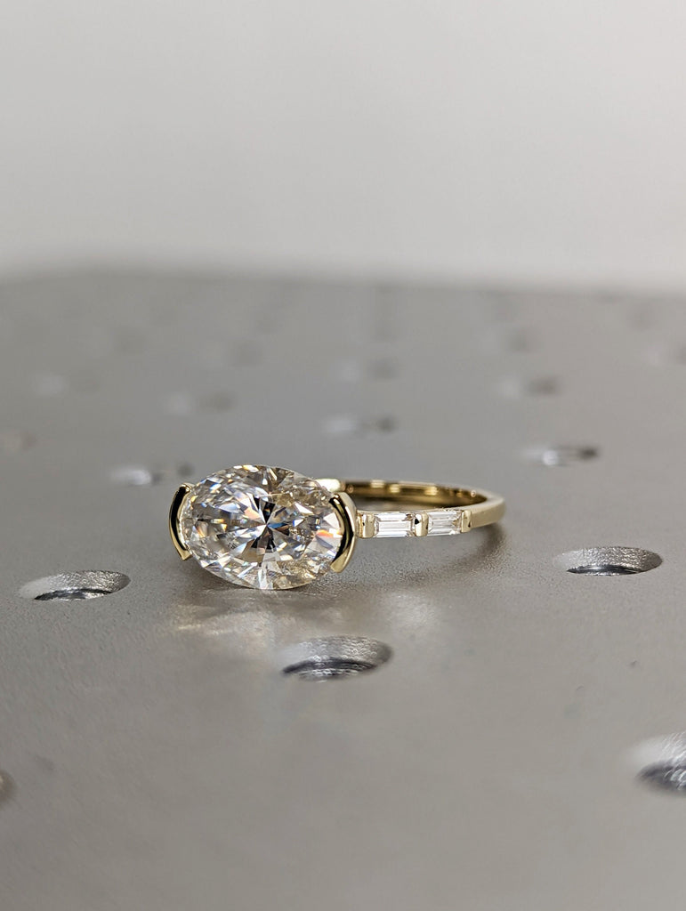 Oval Engagement Ring, 3Ct Crushed ice Oval cut 12*8mm Moissanite engagement ring, diamond hidden halo ring