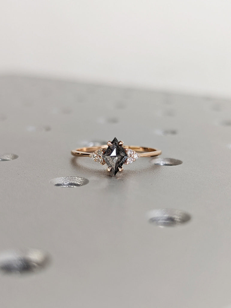 Salt and Pepper Diamond Ring | Engagement Ring | Kite Diamond Ring | Kite Ring | Kite Art Deco Ring | Natural Diamond Ring | Promise Ring